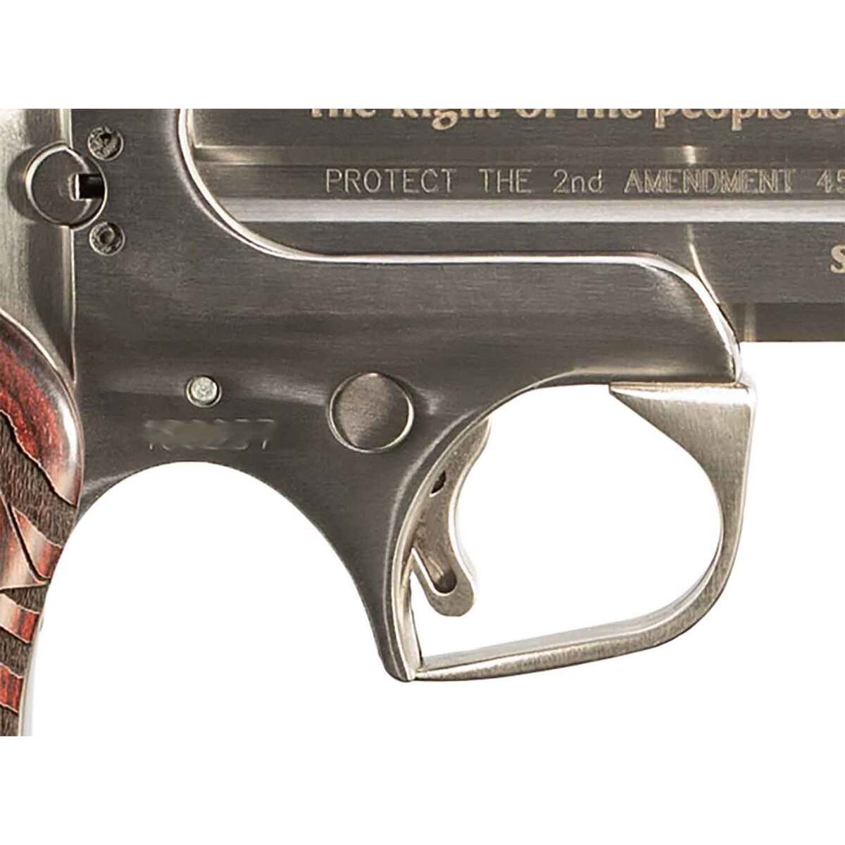Bond Arms Protect the 2nd Amendment 45 (Long) Colt 4.25in Engraved Stainless Break Action - 2 Rounds - Image 2