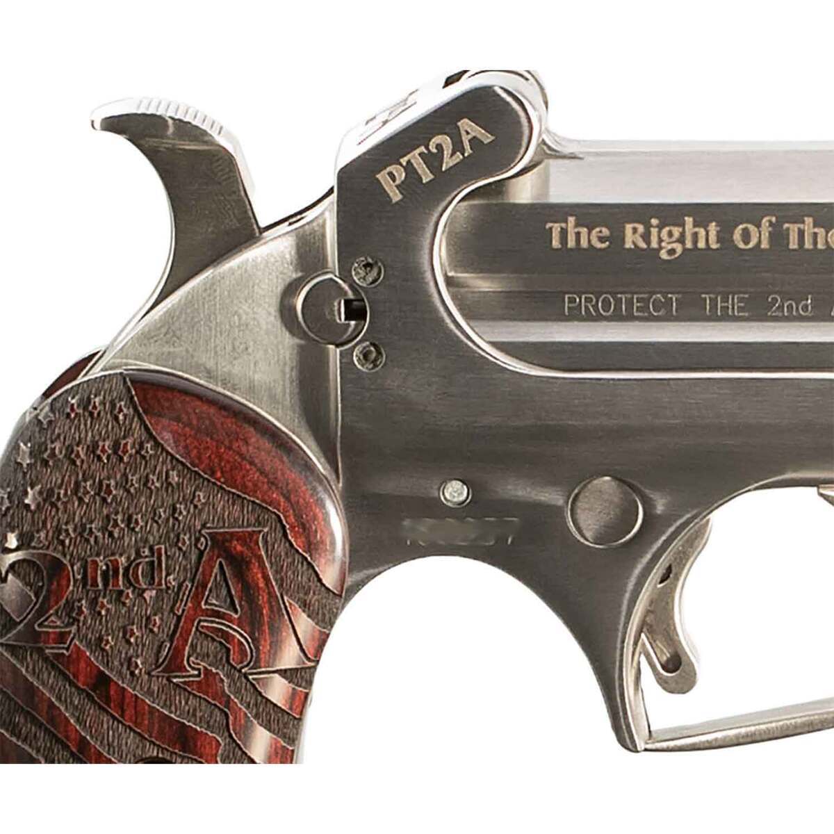 Bond Arms Protect the 2nd Amendment 45 (Long) Colt 4.25in Engraved Stainless Break Action - 2 Rounds - Image 4