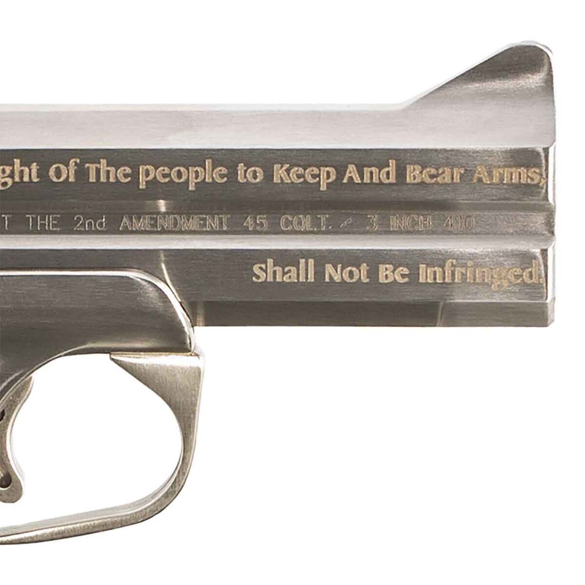 Bond Arms Protect the 2nd Amendment 45 (Long) Colt 4.25in Engraved Stainless Break Action - 2 Rounds - Image 5