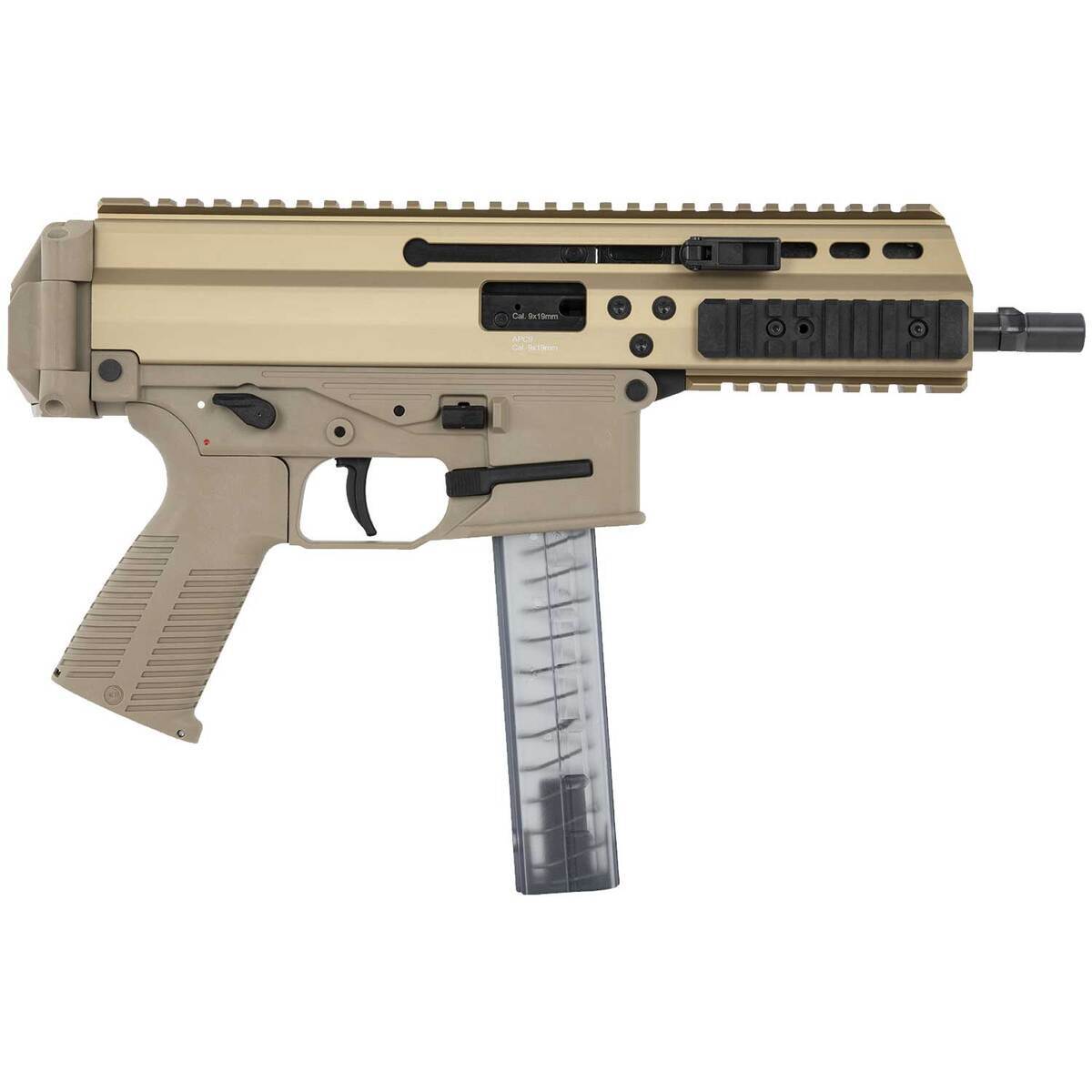 B&T APC9 Pro 9mm Luger 6.8in Coyote Brown Modern Sporting Pistol - 30+1 Rounds