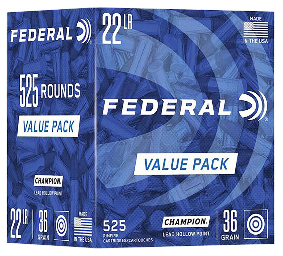 Federal Champion 22 Long Rifle 36gr LHP Rimfire Rifle Ammo - 525 Rounds