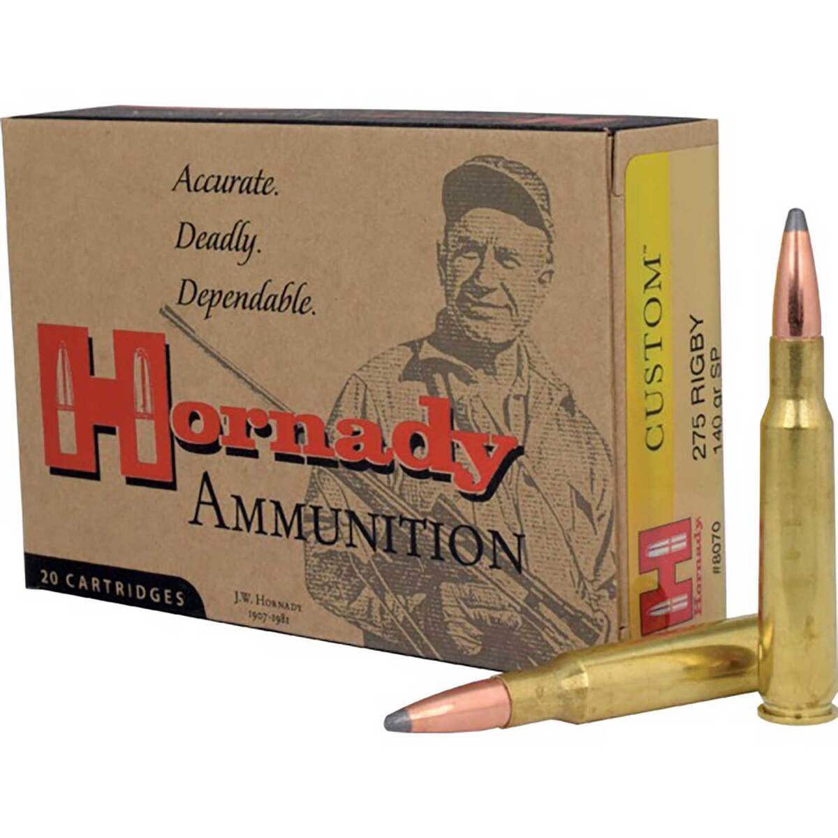 Hornady Custom 275 Rigby (7x57mm Mauser) 140gr Interlock Soft Point Rifle Ammo - 20 Rounds
