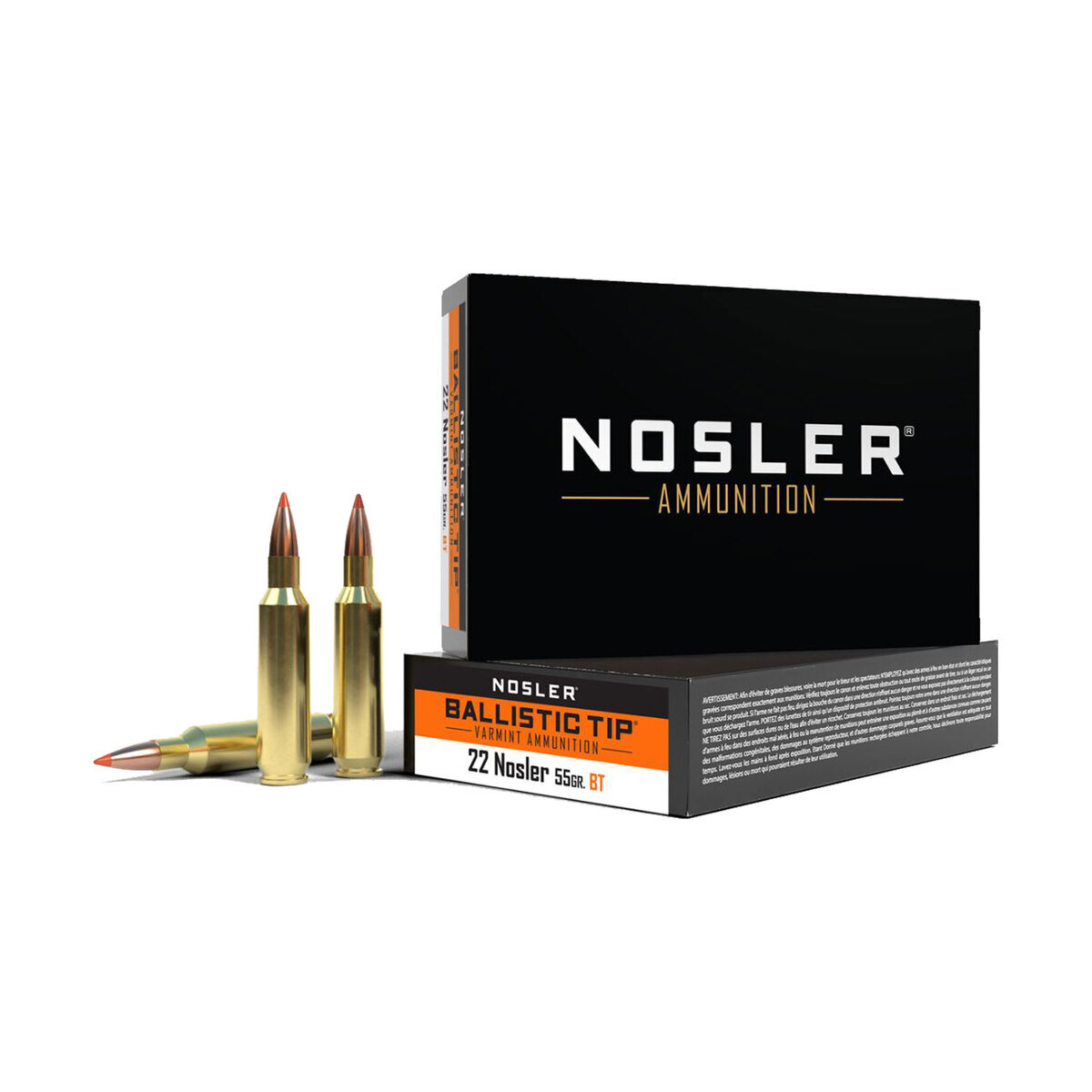 Nosler 22 Nosler 55gr Ballistic Tip Varmint Rifle Ammo - 20 Rounds
