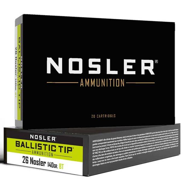 Nosler 26 Nosler 140gr FMJ Ballistic Tip Hunting Ammo - 20 Rounds