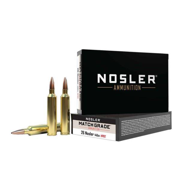 Nosler Match Grade 26 Nosler 140gr HPBT Custom Competition Rifle Ammo - 20 Rounds