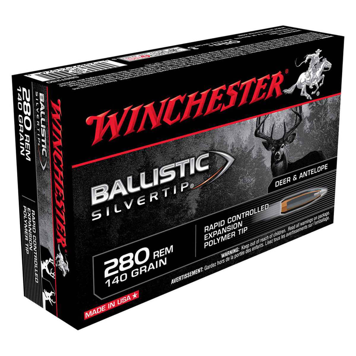 Winchester Ballistic Silvertip 280 Remington 140gr Ballistic Silvertip Rifle Ammo - 20 Rounds