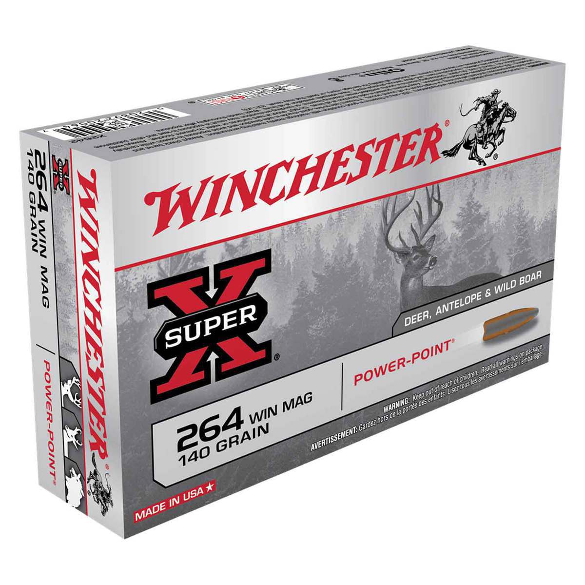 Winchester Super-X 264 Winchester Magnum 140gr PP Rifle Ammo - 20 Rounds
